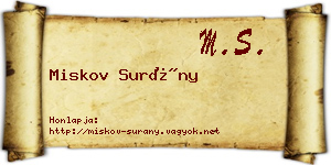 Miskov Surány névjegykártya